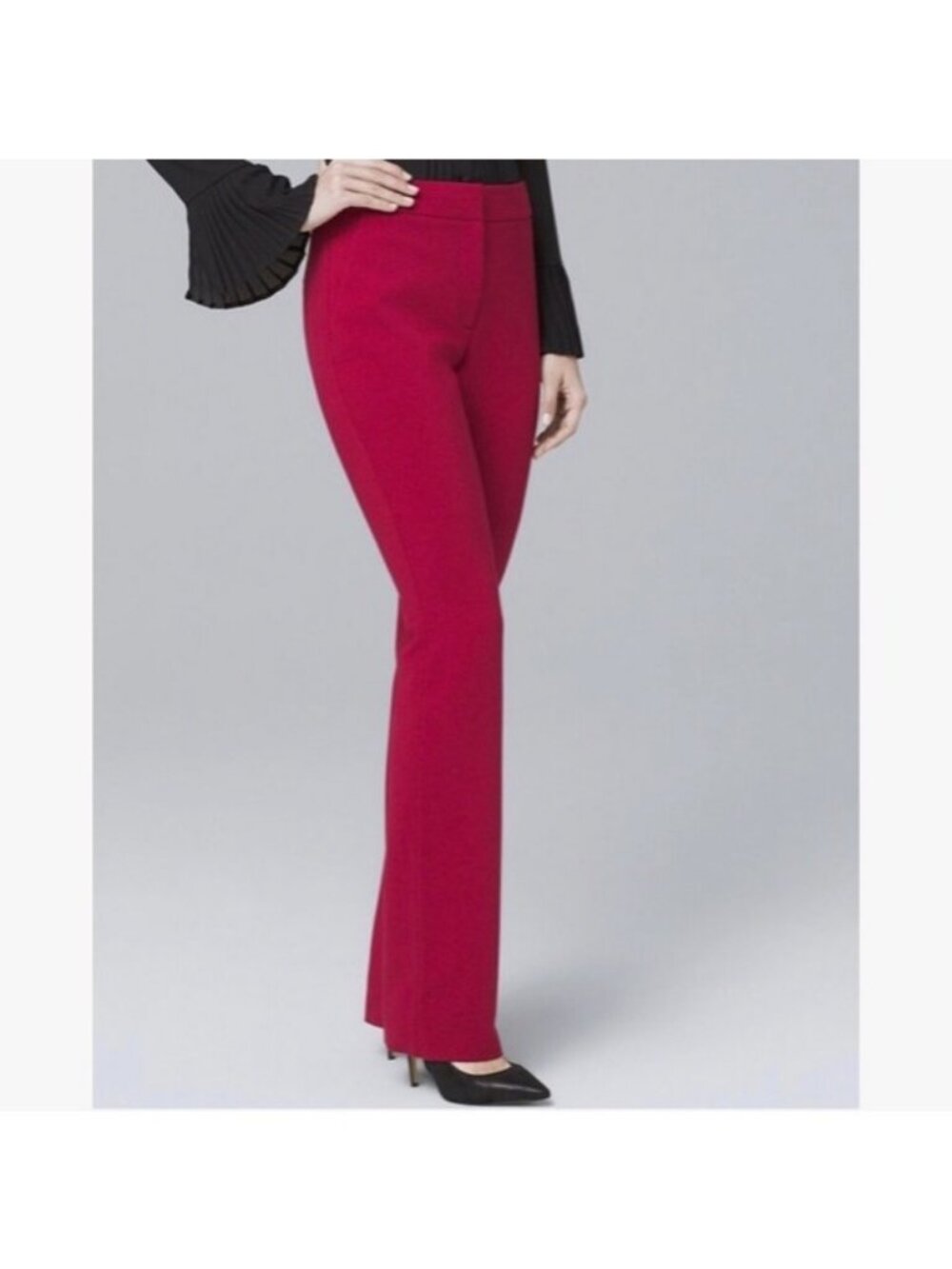 White House Black Market Red Crepe Slim Flare Suit Dress Pants Size 00 NWOT